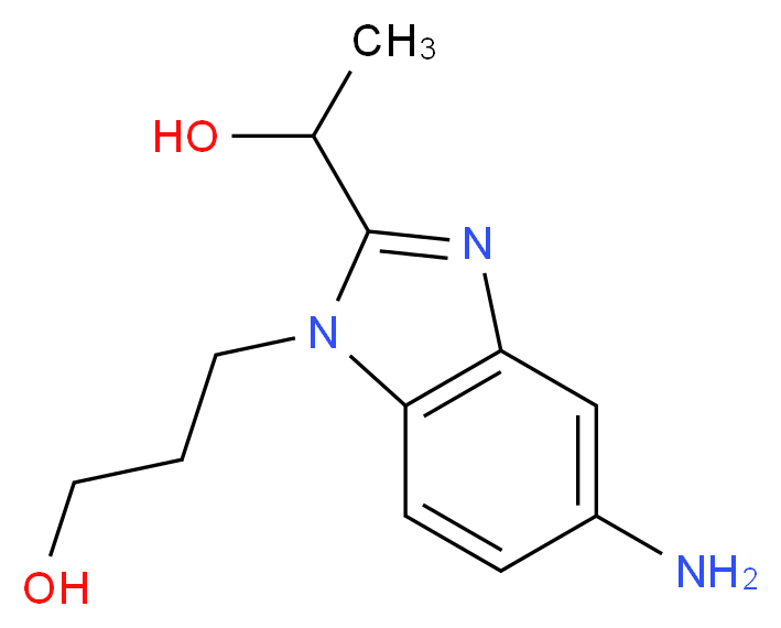 3-[5-Amino-2-(1-hydroxy-ethyl)-benzoimidazol-1-yl] -propan-1-ol_分子结构_CAS_)