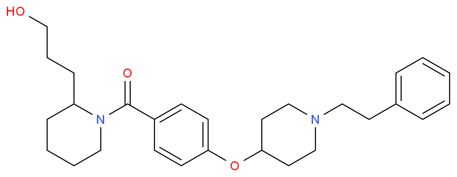 3-[1-(4-{[1-(2-phenylethyl)-4-piperidinyl]oxy}benzoyl)-2-piperidinyl]-1-propanol_分子结构_CAS_)