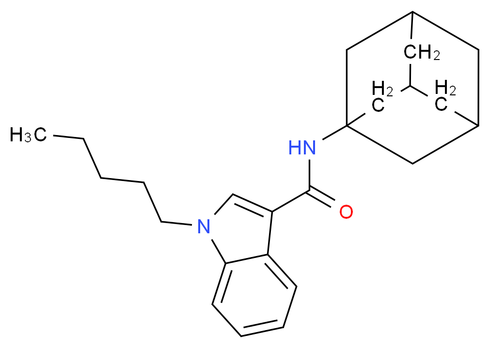 N-(adamantan-1-yl)-1-pentyl-1H-indole-3-carboxamide_分子结构_CAS_1345973-50-3