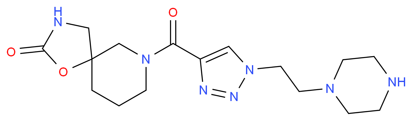 7-({1-[2-(1-piperazinyl)ethyl]-1H-1,2,3-triazol-4-yl}carbonyl)-1-oxa-3,7-diazaspiro[4.5]decan-2-one_分子结构_CAS_)