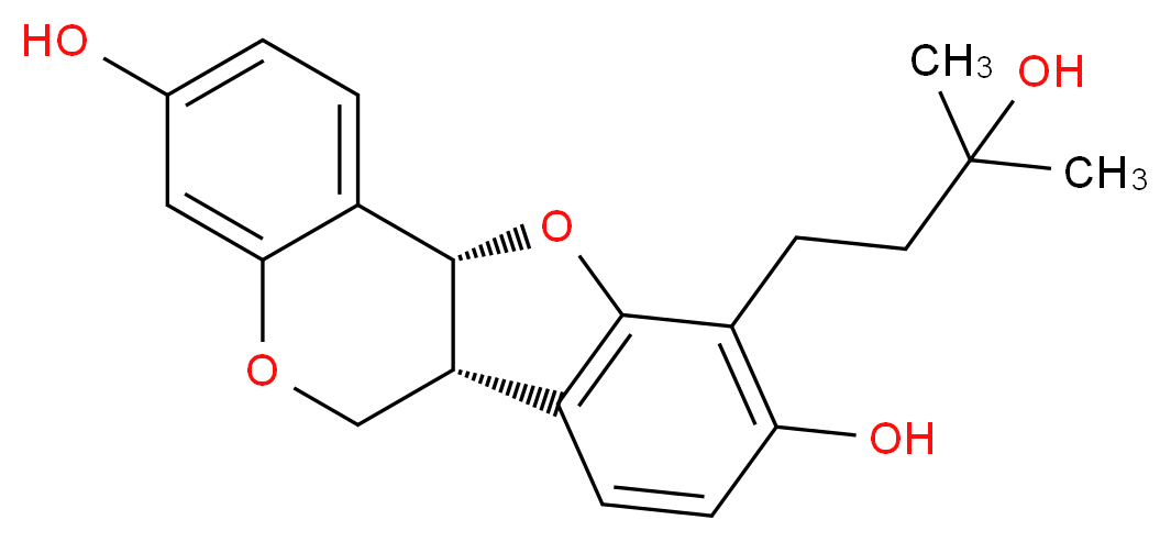 (1R,10R)-15-(3-hydroxy-3-methylbutyl)-8,17-dioxatetracyclo[8.7.0.0<sup>2</sup>,<sup>7</sup>.0<sup>1</sup><sup>1</sup>,<sup>1</sup><sup>6</sup>]heptadeca-2,4,6,11(16),12,14-hexaene-5,14-diol_分子结构_CAS_76122-57-1