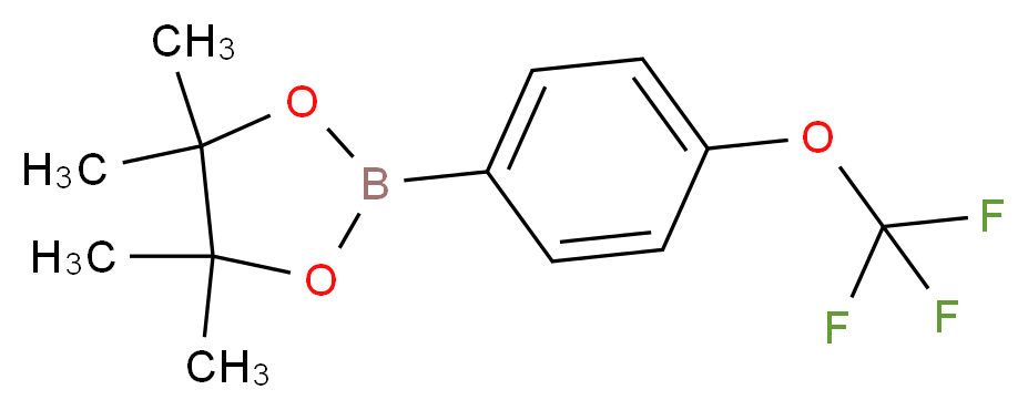 4,4,5,5-TETRAMETHYL-2-(4-TRIFLUOROMETHOXYPHENYL)-1,3,2-DIOXABOROLANE_分子结构_CAS_474709-28-9)