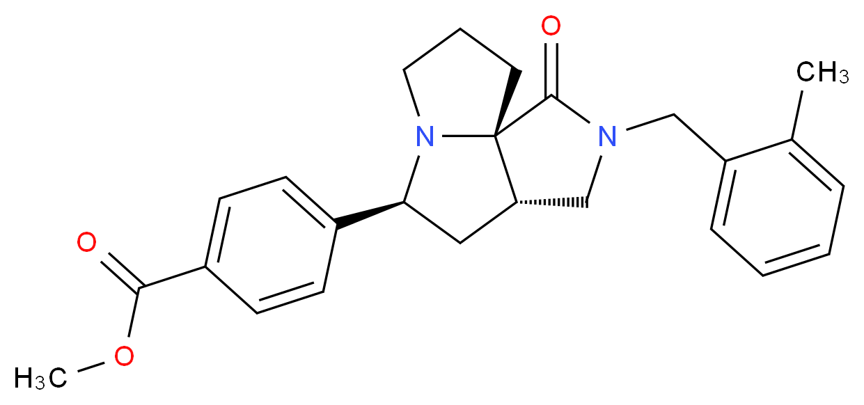 methyl 4-[(3aS*,5S*,9aS*)-2-(2-methylbenzyl)-1-oxooctahydro-7H-pyrrolo[3,4-g]pyrrolizin-5-yl]benzoate_分子结构_CAS_)