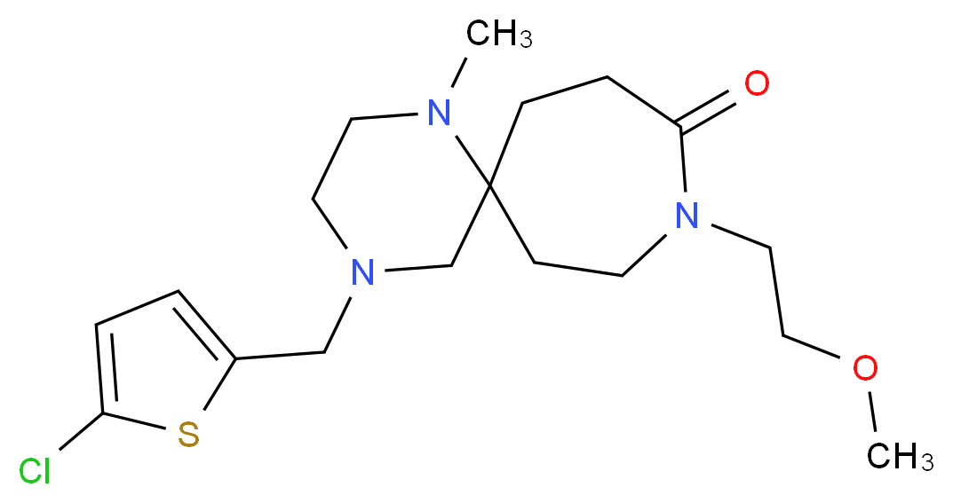 4-[(5-chloro-2-thienyl)methyl]-9-(2-methoxyethyl)-1-methyl-1,4,9-triazaspiro[5.6]dodecan-10-one_分子结构_CAS_)