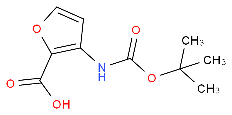 3-(tert-butoxycarbonylamino)furan-2-carboxylic acid_分子结构_CAS_655255-06-4)