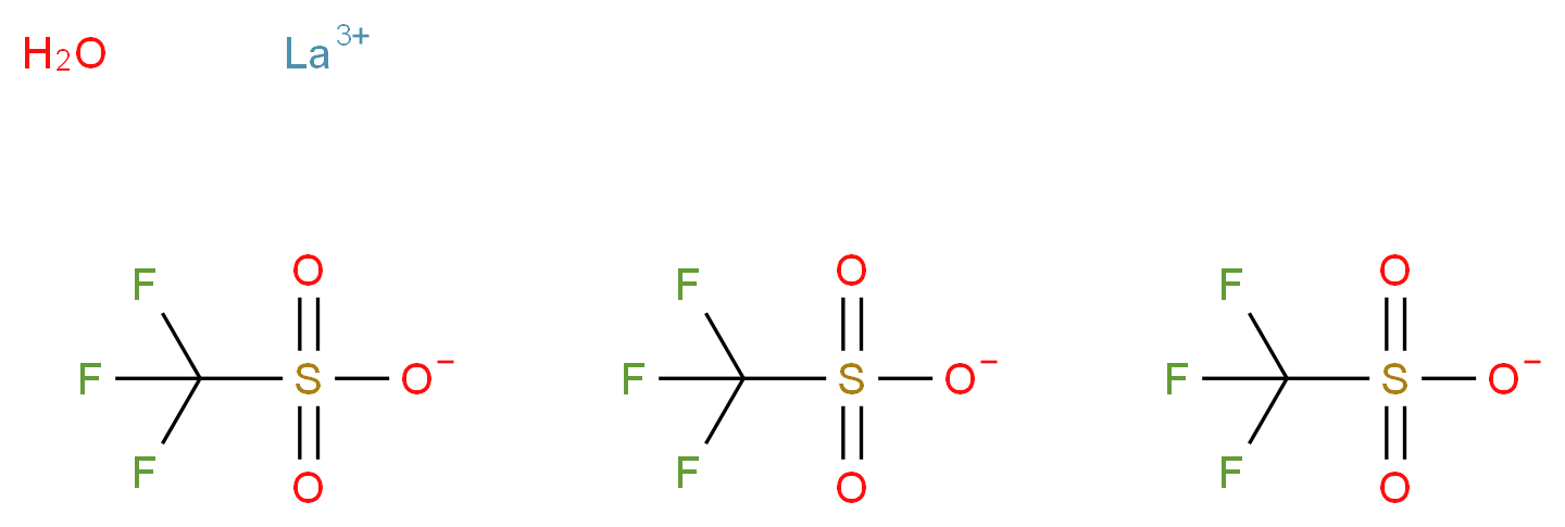 lanthanum(3+) ion hydrate tritrifluoromethanesulfonate_分子结构_CAS_34629-21-5