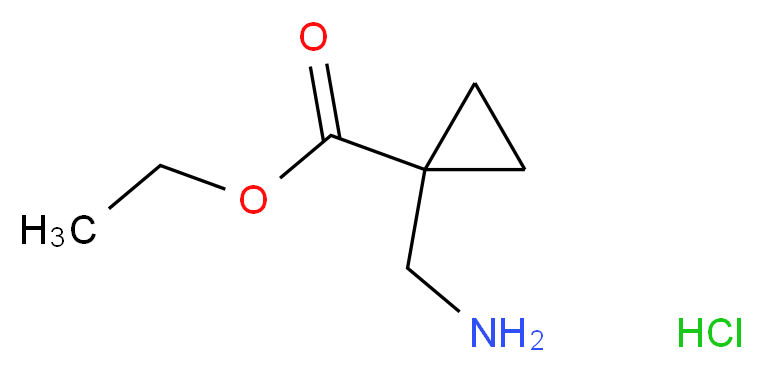 ethyl 1-(aminomethyl)cyclopropane-1-carboxylate hydrochloride_分子结构_CAS_400840-94-0