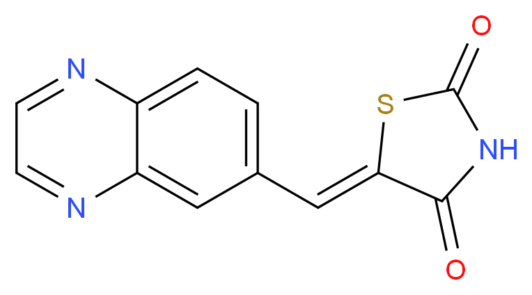 (5Z)-5-(quinoxalin-6-ylmethylidene)-1,3-thiazolidine-2,4-dione_分子结构_CAS_648450-29-7