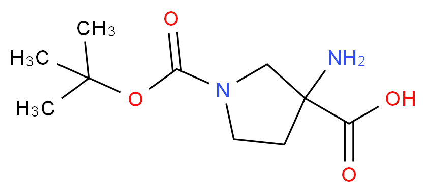 3-amino-1-[(tert-butoxy)carbonyl]pyrrolidine-3-carboxylic acid_分子结构_CAS_862372-66-5