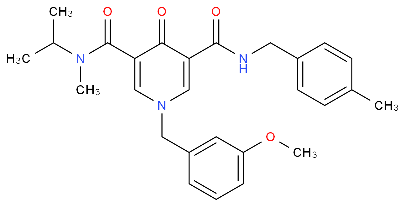 N-isopropyl-1-(3-methoxybenzyl)-N-methyl-N'-(4-methylbenzyl)-4-oxo-1,4-dihydro-3,5-pyridinedicarboxamide_分子结构_CAS_)