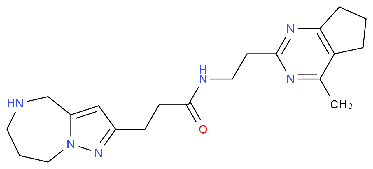 N-[2-(4-methyl-6,7-dihydro-5H-cyclopenta[d]pyrimidin-2-yl)ethyl]-3-(5,6,7,8-tetrahydro-4H-pyrazolo[1,5-a][1,4]diazepin-2-yl)propanamide_分子结构_CAS_)