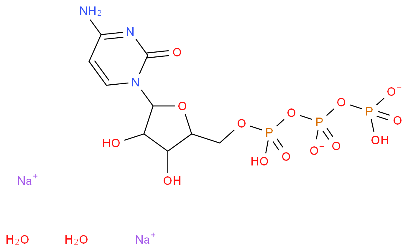 CYTIDINE-5'-TRIPHOSPHATE DISODIUM SALT DIHYDRATE_分子结构_CAS_36051-68-0)