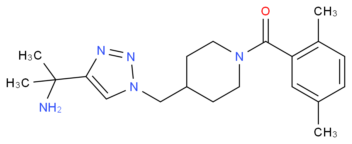 2-(1-{[1-(2,5-dimethylbenzoyl)piperidin-4-yl]methyl}-1H-1,2,3-triazol-4-yl)propan-2-amine_分子结构_CAS_)