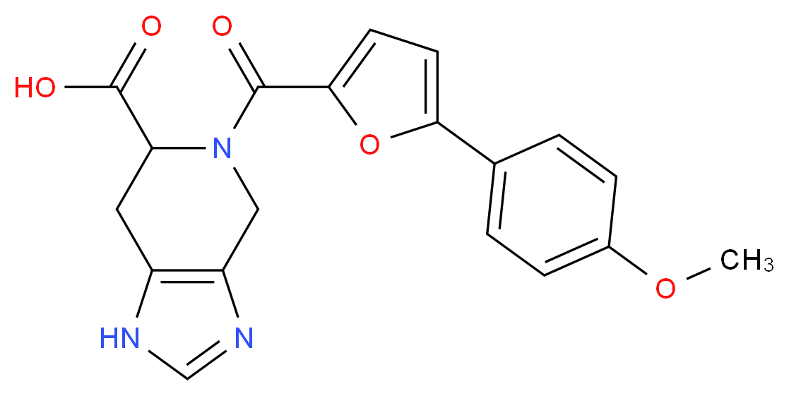 5-[5-(4-methoxyphenyl)-2-furoyl]-4,5,6,7-tetrahydro-1H-imidazo[4,5-c]pyridine-6-carboxylic acid_分子结构_CAS_)