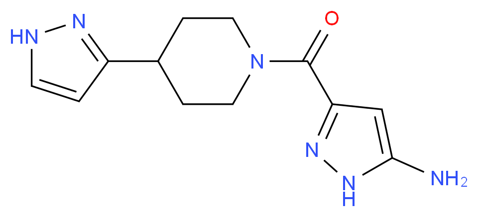 3-{[4-(1H-pyrazol-3-yl)piperidin-1-yl]carbonyl}-1H-pyrazol-5-amine_分子结构_CAS_)
