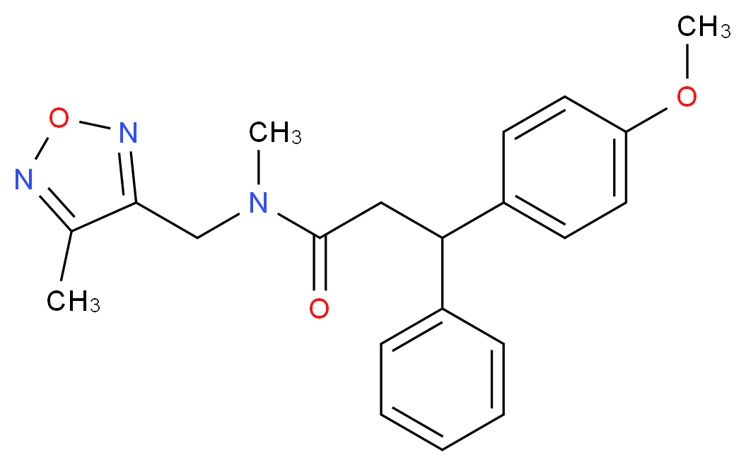 3-(4-methoxyphenyl)-N-methyl-N-[(4-methyl-1,2,5-oxadiazol-3-yl)methyl]-3-phenylpropanamide_分子结构_CAS_)