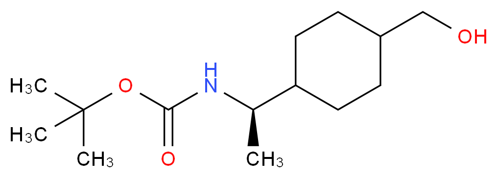 tert-butyl N-[(1R)-1-[4-(hydroxymethyl)cyclohexyl]ethyl]carbamate_分子结构_CAS_627314-62-4