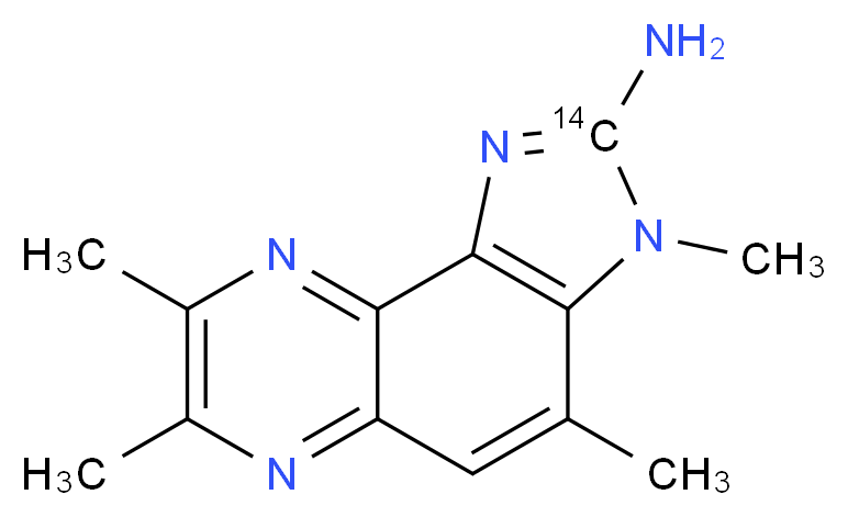 2-Amino-3,4,7,8-tetramethyl-3H-imidazo[4,5-f]quinoxaline 2-14C_分子结构_CAS_210049-21-1)