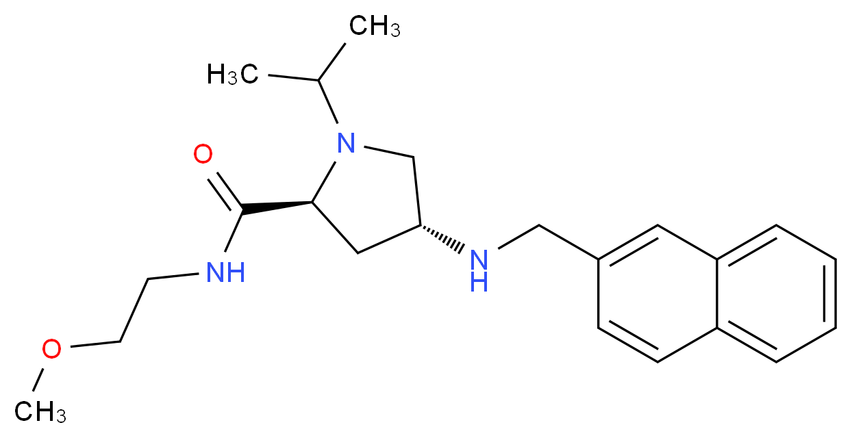 (4R)-1-isopropyl-N-(2-methoxyethyl)-4-[(2-naphthylmethyl)amino]-L-prolinamide_分子结构_CAS_)