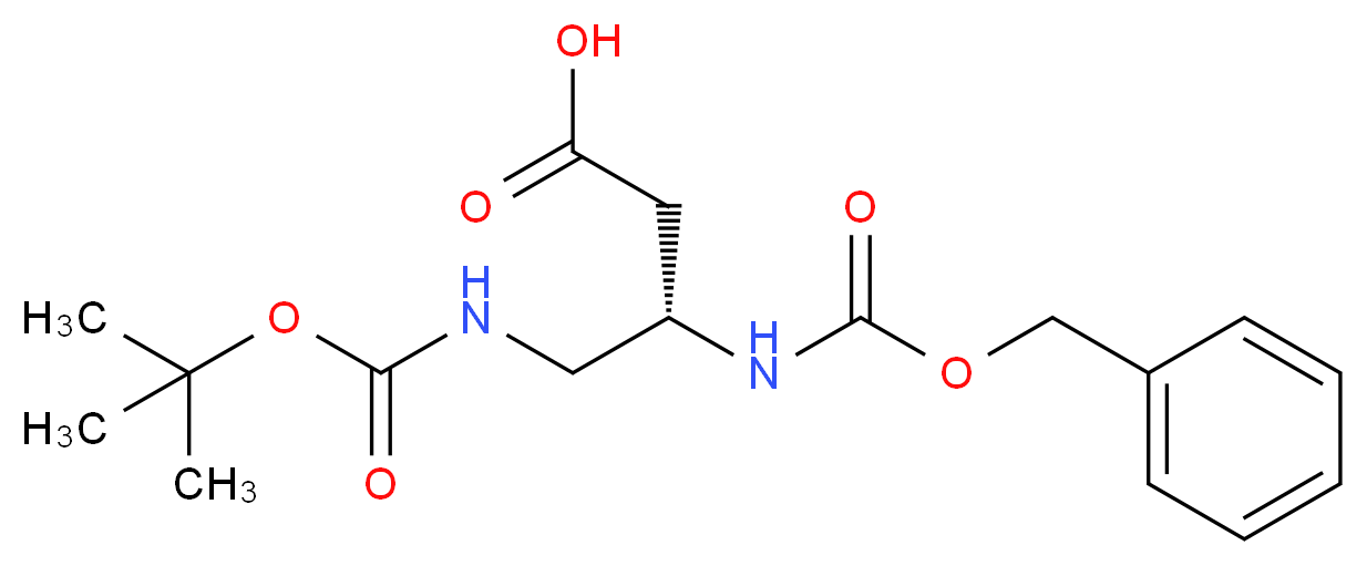 (3S)-3-{[(benzyloxy)carbonyl]amino}-4-{[(tert-butoxy)carbonyl]amino}butanoic acid_分子结构_CAS_96186-30-0
