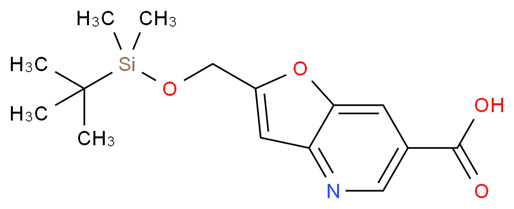 2-((tert-Butyldimethylsilyloxy)methyl)furo[3,2-b]pyridine-6-carboxylic acid_分子结构_CAS_1171920-49-2)