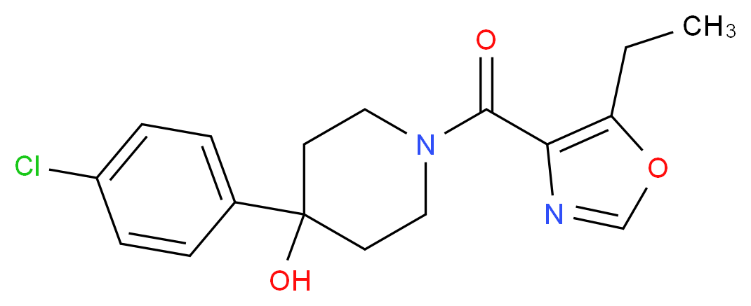 4-(4-chlorophenyl)-1-[(5-ethyl-1,3-oxazol-4-yl)carbonyl]piperidin-4-ol_分子结构_CAS_)