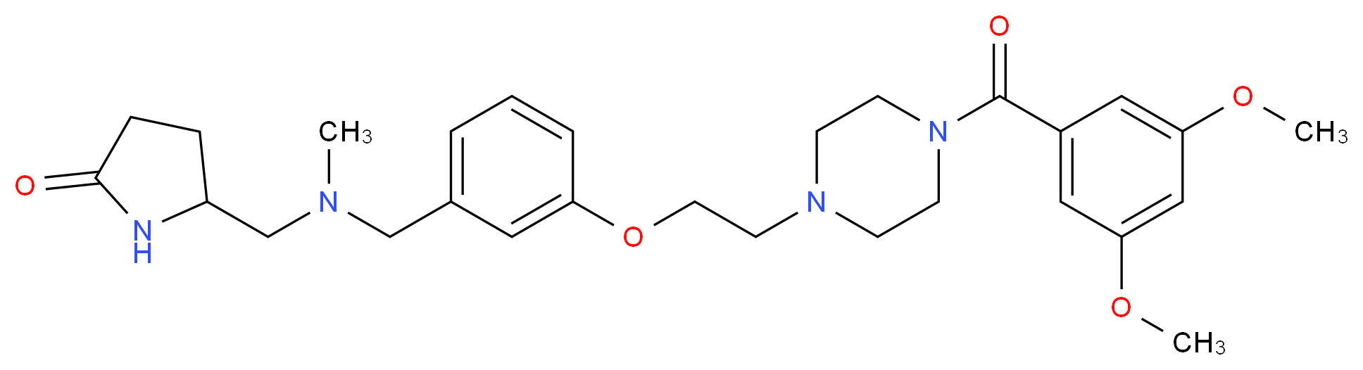 5-{[(3-{2-[4-(3,5-dimethoxybenzoyl)-1-piperazinyl]ethoxy}benzyl)(methyl)amino]methyl}-2-pyrrolidinone_分子结构_CAS_)