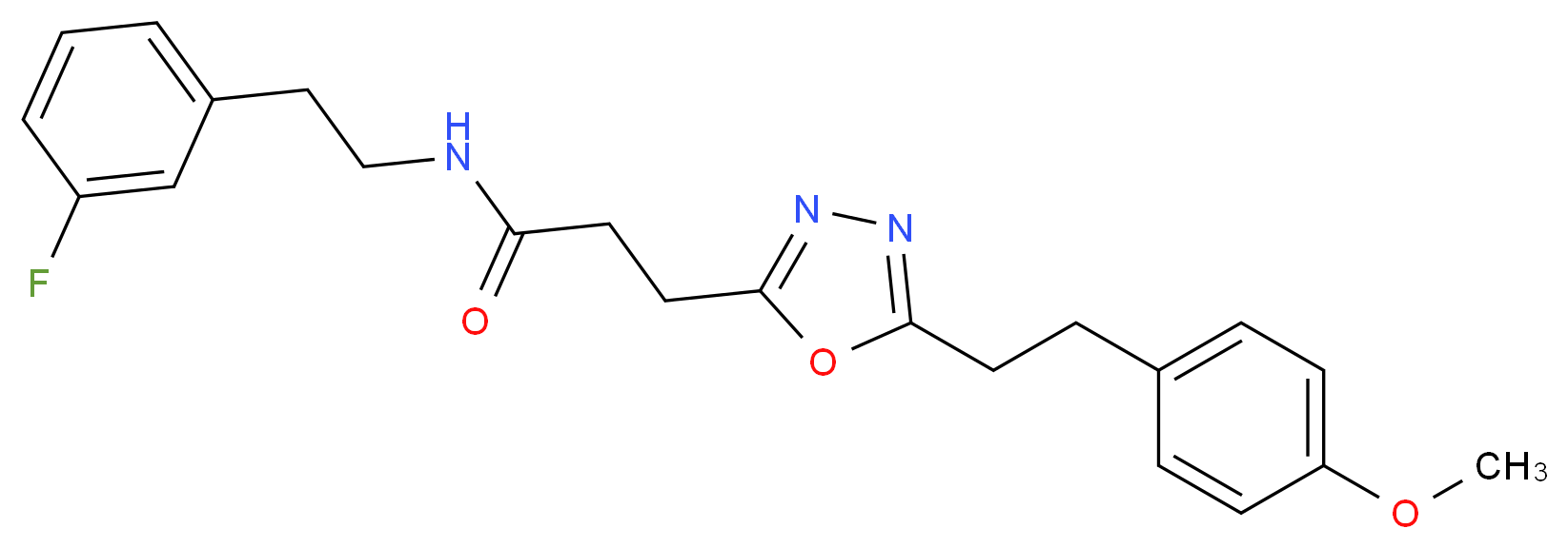 N-[2-(3-fluorophenyl)ethyl]-3-{5-[2-(4-methoxyphenyl)ethyl]-1,3,4-oxadiazol-2-yl}propanamide_分子结构_CAS_)