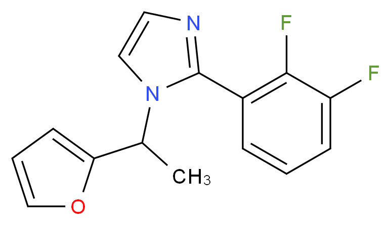 2-(2,3-difluorophenyl)-1-[1-(2-furyl)ethyl]-1H-imidazole_分子结构_CAS_)