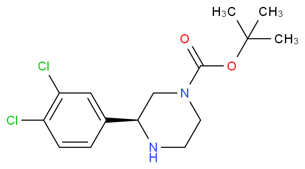 (S)-3-(3,4-DICHLORO-PHENYL)-PIPERAZINE-1-CARBOXYLIC ACID TERT-BUTYL ESTER_分子结构_CAS_1241681-54-8)