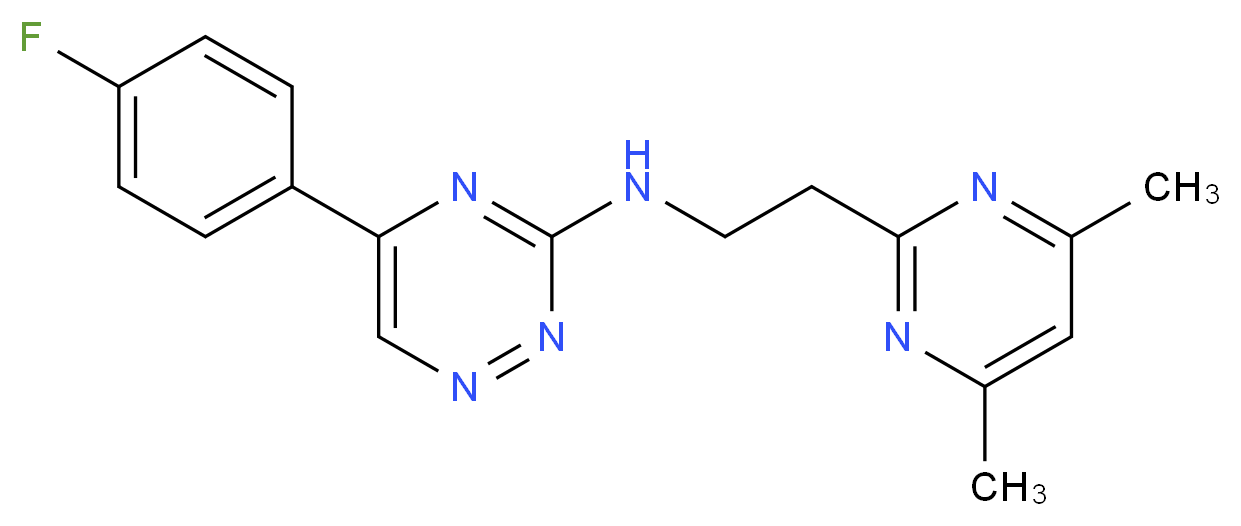 N-[2-(4,6-dimethyl-2-pyrimidinyl)ethyl]-5-(4-fluorophenyl)-1,2,4-triazin-3-amine_分子结构_CAS_)