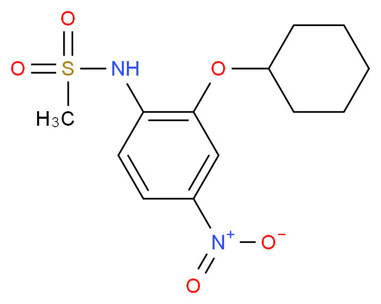 N-[2-(cyclohexyloxy)-4-nitrophenyl]methanesulfonamide_分子结构_CAS_123653-11-2