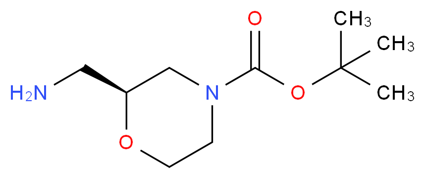 tert-butyl (2S)-2-(aminomethyl)morpholine-4-carboxylate_分子结构_CAS_879403-42-6