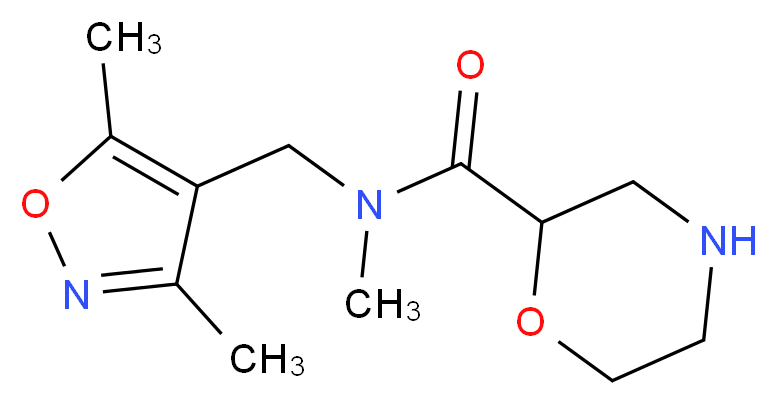 N-[(3,5-dimethylisoxazol-4-yl)methyl]-N-methylmorpholine-2-carboxamide_分子结构_CAS_)