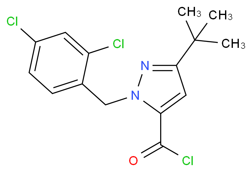 3-tert-Butyl-1-(2,4-dichlorobenzyl)-1H-pyrazole-5-carbonyl chloride_分子结构_CAS_306937-15-5)