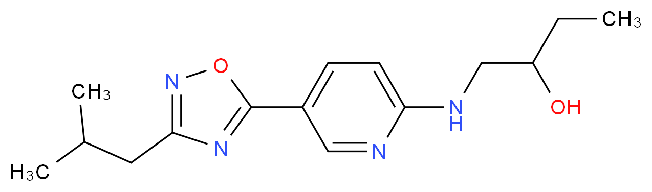 1-{[5-(3-isobutyl-1,2,4-oxadiazol-5-yl)-2-pyridinyl]amino}-2-butanol_分子结构_CAS_)