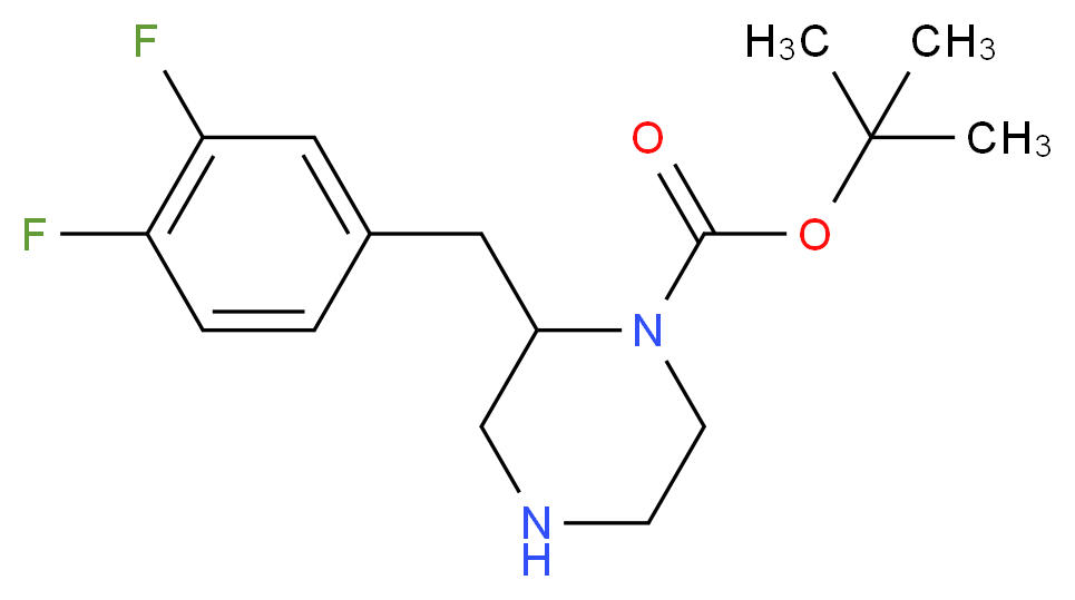 2-(3,4-DIFLUORO-BENZYL)-PIPERAZINE-1-CARBOXYLIC ACID TERT-BUTYL ESTER_分子结构_CAS_)