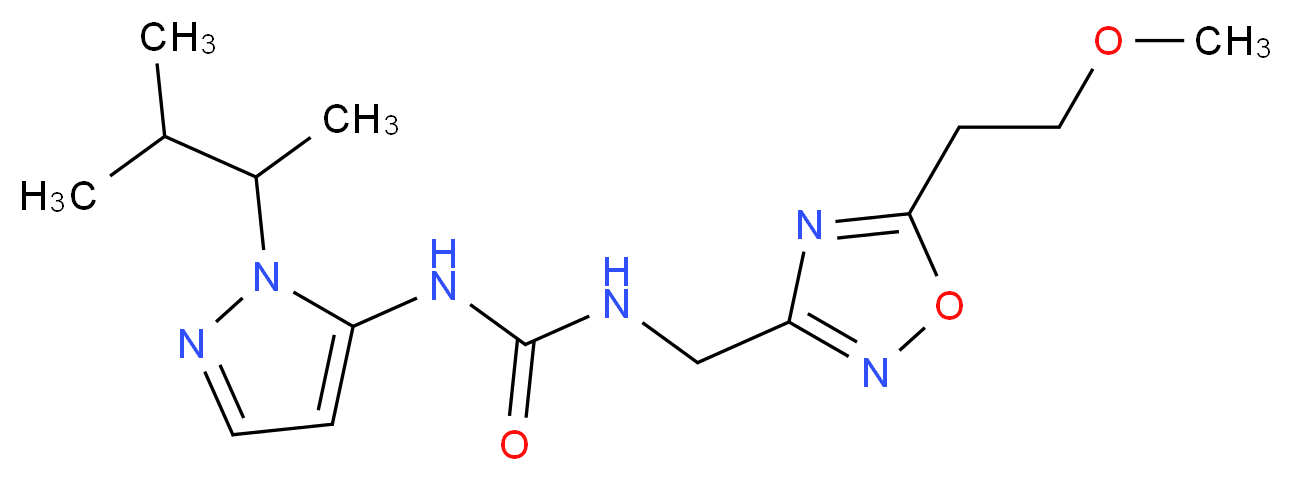 N-[1-(1,2-dimethylpropyl)-1H-pyrazol-5-yl]-N'-{[5-(2-methoxyethyl)-1,2,4-oxadiazol-3-yl]methyl}urea_分子结构_CAS_)