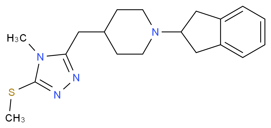 1-(2,3-dihydro-1H-inden-2-yl)-4-{[4-methyl-5-(methylthio)-4H-1,2,4-triazol-3-yl]methyl}piperidine_分子结构_CAS_)