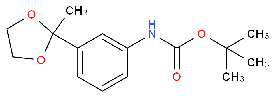 tert-butyl N-[3-(2-methyl-1,3-dioxolan-2-yl)phenyl]carbamate_分子结构_CAS_886361-42-8)