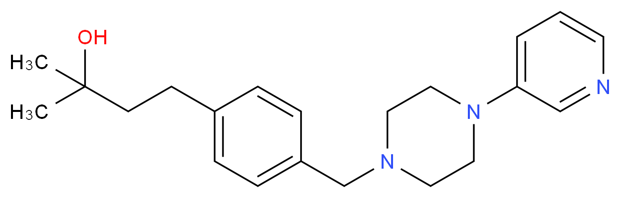 2-methyl-4-(4-{[4-(3-pyridinyl)-1-piperazinyl]methyl}phenyl)-2-butanol_分子结构_CAS_)