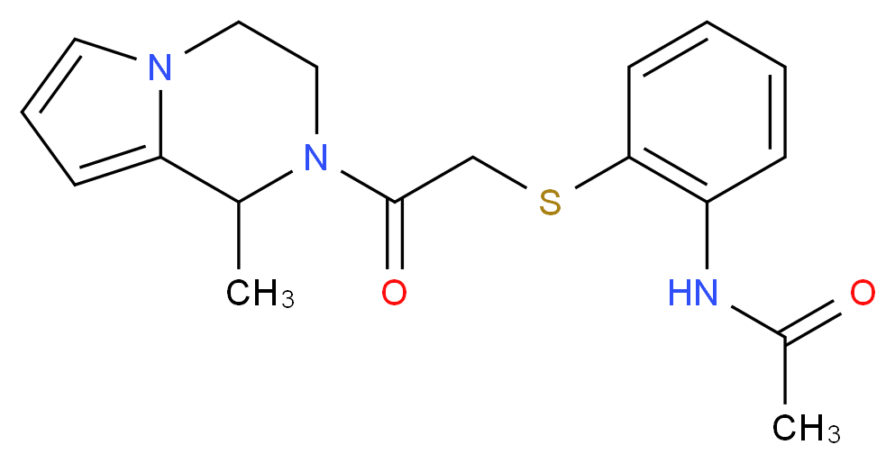 N-(2-{[2-(1-methyl-3,4-dihydropyrrolo[1,2-a]pyrazin-2(1H)-yl)-2-oxoethyl]thio}phenyl)acetamide_分子结构_CAS_)