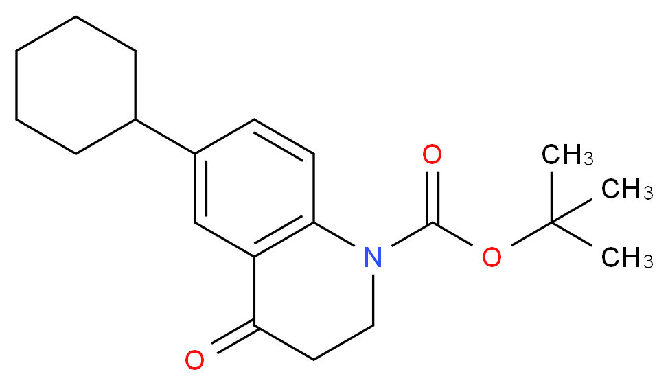 tert-butyl 6-cyclohexyl-4-oxo-3,4-dihydroquinoline-1(2H)-carboxylate_分子结构_CAS_)
