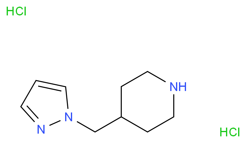 4-(1H-pyrazol-1-ylmethyl)piperidine dihydrochloride_分子结构_CAS_956075-57-3