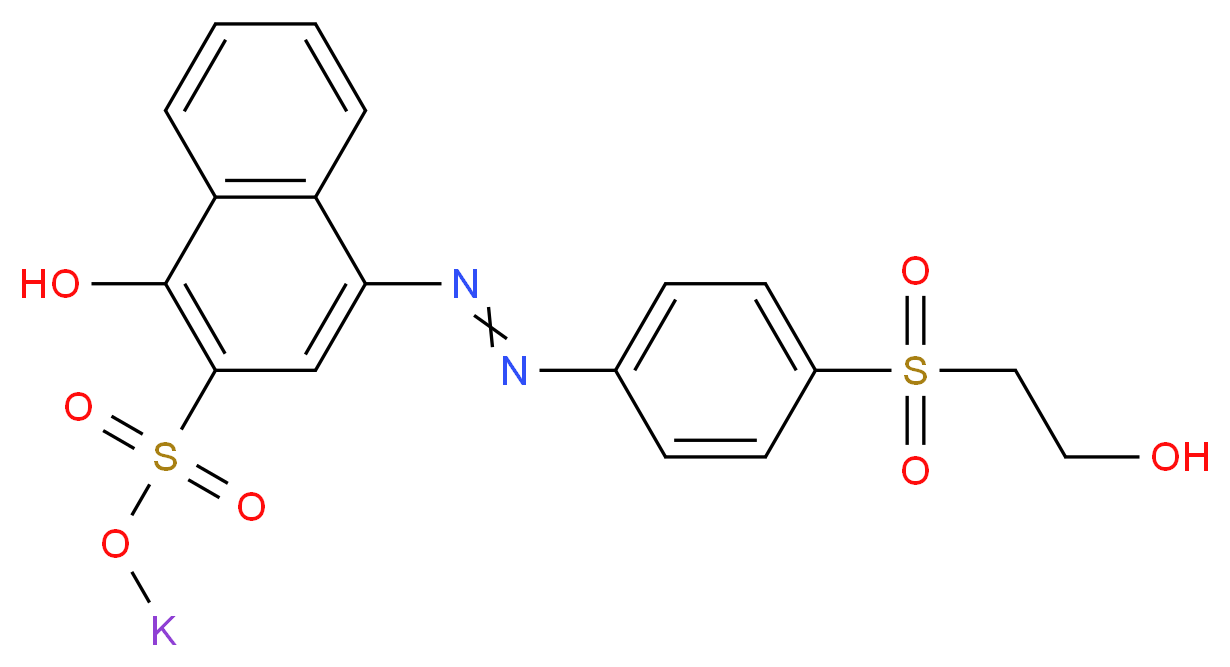 potassium 1-hydroxy-4-{2-[4-(2-hydroxyethanesulfonyl)phenyl]diazen-1-yl}naphthalene-2-sulfonate_分子结构_CAS_156122-91-7