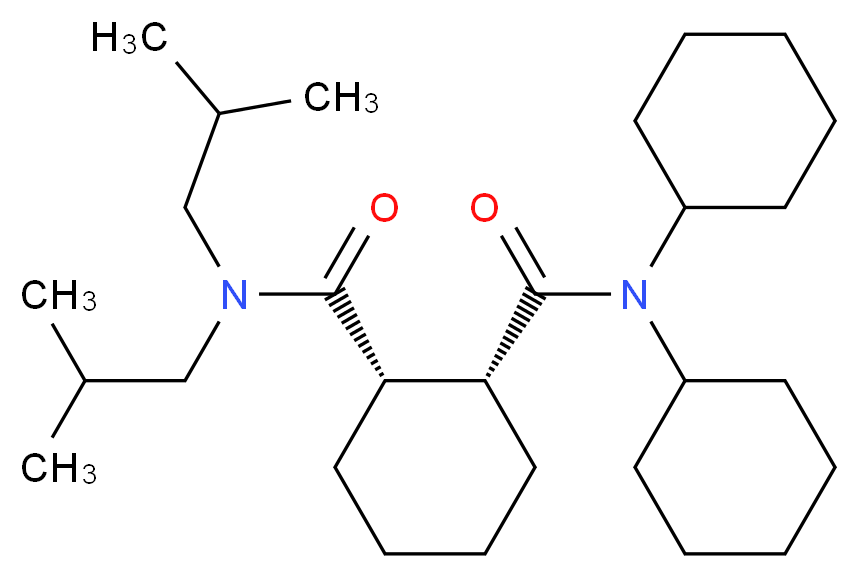 (1R,2S)-1-N,1-N-dicyclohexyl-2-N,2-N-bis(2-methylpropyl)cyclohexane-1,2-dicarboxamide_分子结构_CAS_99281-50-2