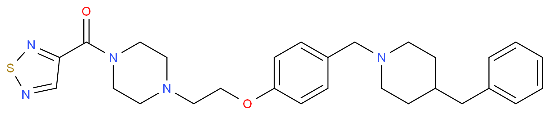 1-(2-{4-[(4-benzyl-1-piperidinyl)methyl]phenoxy}ethyl)-4-(1,2,5-thiadiazol-3-ylcarbonyl)piperazine_分子结构_CAS_)
