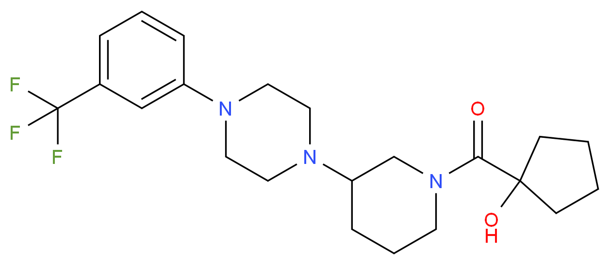 1-[(3-{4-[3-(trifluoromethyl)phenyl]-1-piperazinyl}-1-piperidinyl)carbonyl]cyclopentanol_分子结构_CAS_)