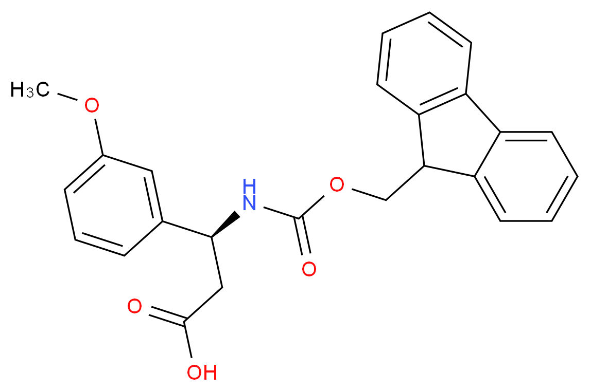 (3S)-3-({[(9H-fluoren-9-yl)methoxy]carbonyl}amino)-3-(3-methoxyphenyl)propanoic acid_分子结构_CAS_501015-29-8