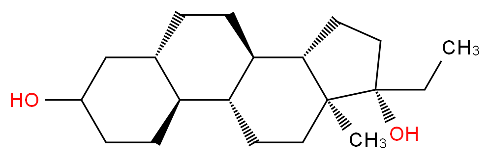 (3β,5α,17α)-19-Norpregnane-3,17-diol_分子结构_CAS_7253-95-4)